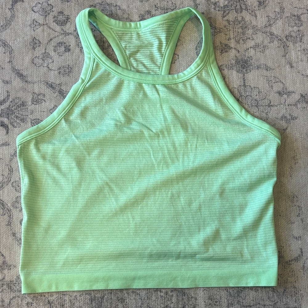 Lululemon Women’s Swiftly Cropped Racerback Tank - size 8 - citra lime